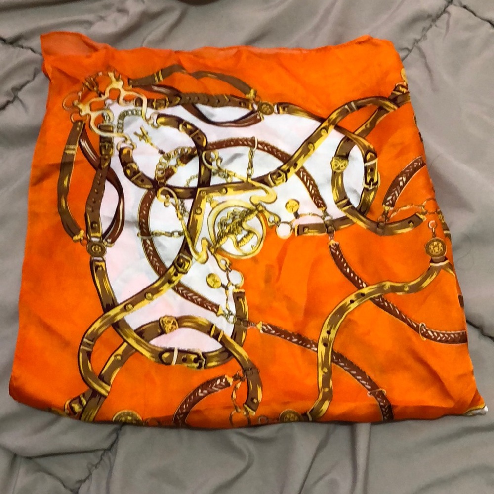 Orange, White & Gold Scarf - Picture 1 of 1